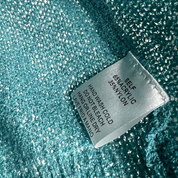 Easel Smiley Lightning Bolt Blue Sweater Women’s Small Lightweight Knit - Picture 7 of 10